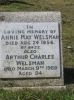 Headstone of Arthur Charles Welsman and wife Annie May (Harris)