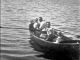 Jack Squire, Lolita (Burgess), Olive Gayle and Jack Robert Welsman paddling Lake Joseph.